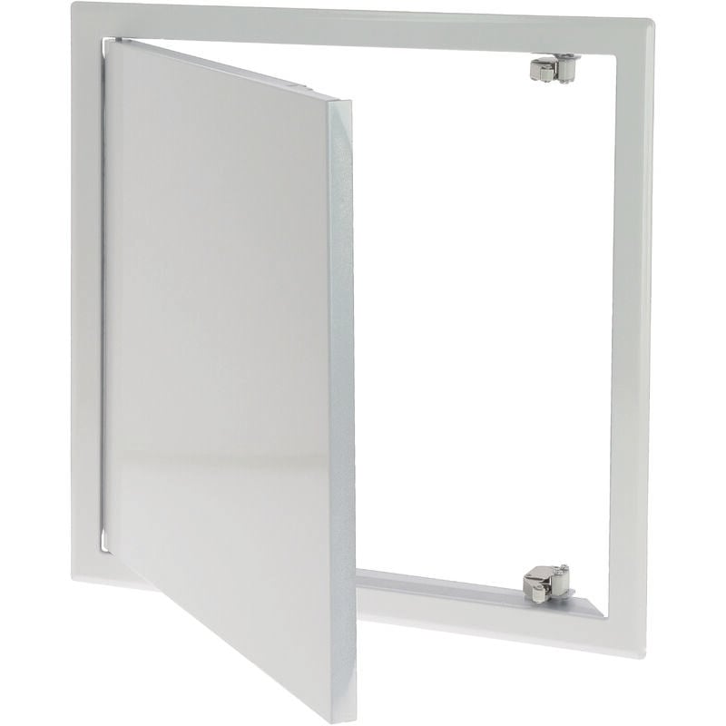 Bizline - trappe de visite - 30 x 30 cm - a poussoir - en tôle d'acier zingué - blanc laqué 400301