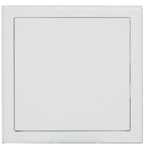 Trappe de visite en tôle acier zingué laqué blanc ouverture pousser lacher vantail décrochable 400x400mm carton 2 pièces