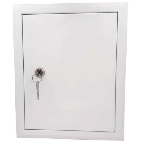 Trappe de visite métal à clé 400 x 600 mm – Tôle galvanisée – Installation intérieure et extérieure – Cadre renforcé encastré – Hydroland