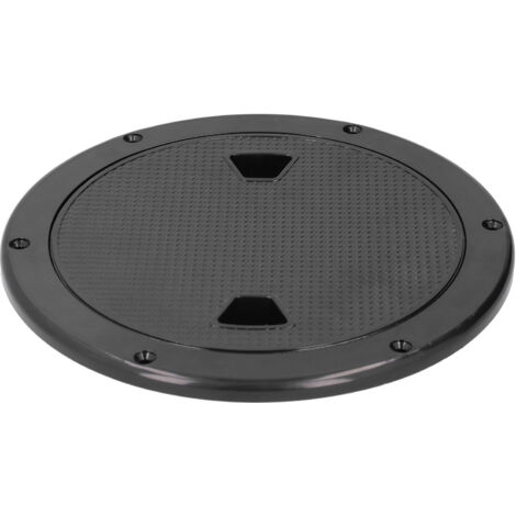 Trappe de visite ronde 8 pouces résistante aux UV pour bateau camping-car, plaque de pont noire.