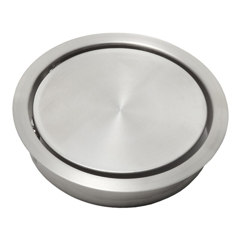 Sugatsune - Trappe ronde de poubelle pour plan de travail - Encastrement : ø 147 mm - Décor : Inox brossé - Matériau : Inox 304 - Diamètre extérieur