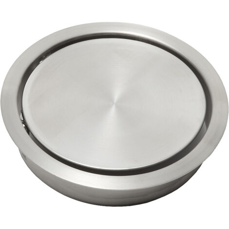 Trappe ronde pour plan de travail – Encastrement Ø 147 mm – Inox 304 – Diamètre extérieur 170 mm – Fixation horizontale ou verticale – Sugatsune
