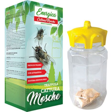 Trappola Ecologica Albagarden per Mosche Calabroni Vespe Moscerini e  Insetti Volanti - Cattura Massale di Insetti Infestanti - Tappo Universale  x 5 Pz