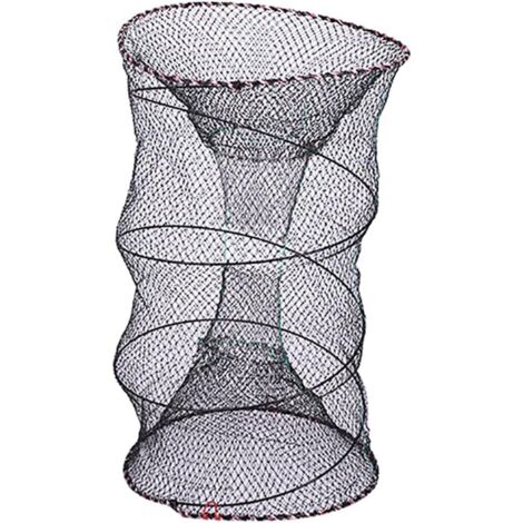 Trappola per pesci in nylon zincato, rete per pesci, granchi, gamberi, aragoste, nassa, rete pieghevole automatica, gabbia a ombrello - 40 cm × 88 cm