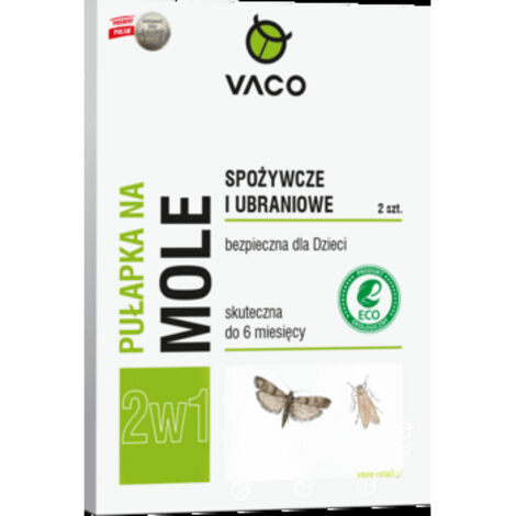 Trappola per tarme da cucina e per vestiti Vaco ECO 2 in 1 - 1 confezione - 2 pezzi.