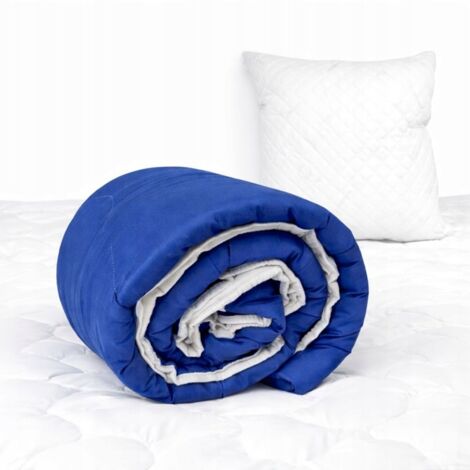 Trapunta 160x200cm Calda trapuntata per tutte le stagioni BLU-BIANCO + cuscino 50x60