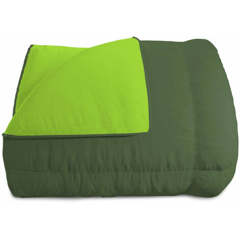 Trapunta Invernale 1 Piazza e Mezzo Doubleface 300gr Verde Mela/Verde Scuro