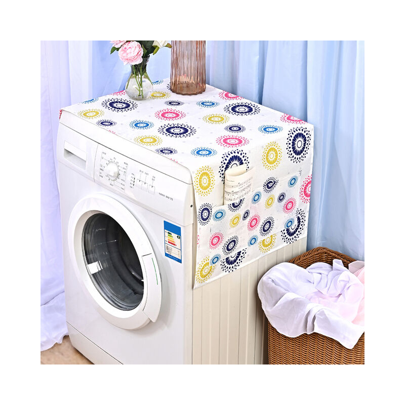 Lavatrice a righe grigie copertura antipolvere