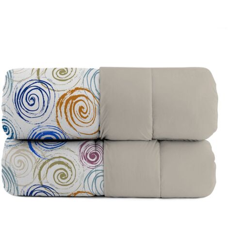 Trapunta Invernale Matrimoniale Stampata in Microfibra 200gr Double Face Spirals
