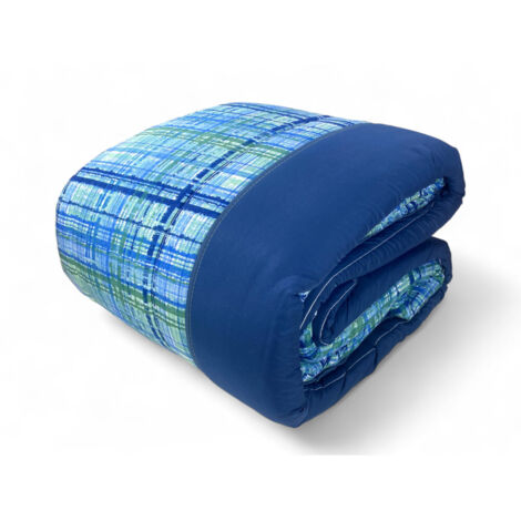 Trapunta Invernale Tirolese Texture Blu - Piumone Caldo Microfibra Anallergica 300gr - Made in Italy Cm. 170x260