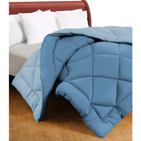 Trapunta matrimoniale CaldoSogno double-face blu 300 gr/mq - Piumone invernale caldo e soffice 250x250 cm