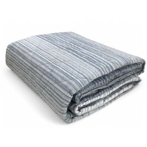 Trapuntino Leggero Kot Stripe Grigio - Quilt Primaverile Estivo - Cotone 100% - Anallergico - Made in Italy Cm. 170x270