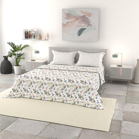 Trapuntino stampato BASIC estivo, Made in Italy, Provenza, Matrimoniale 250x240cm