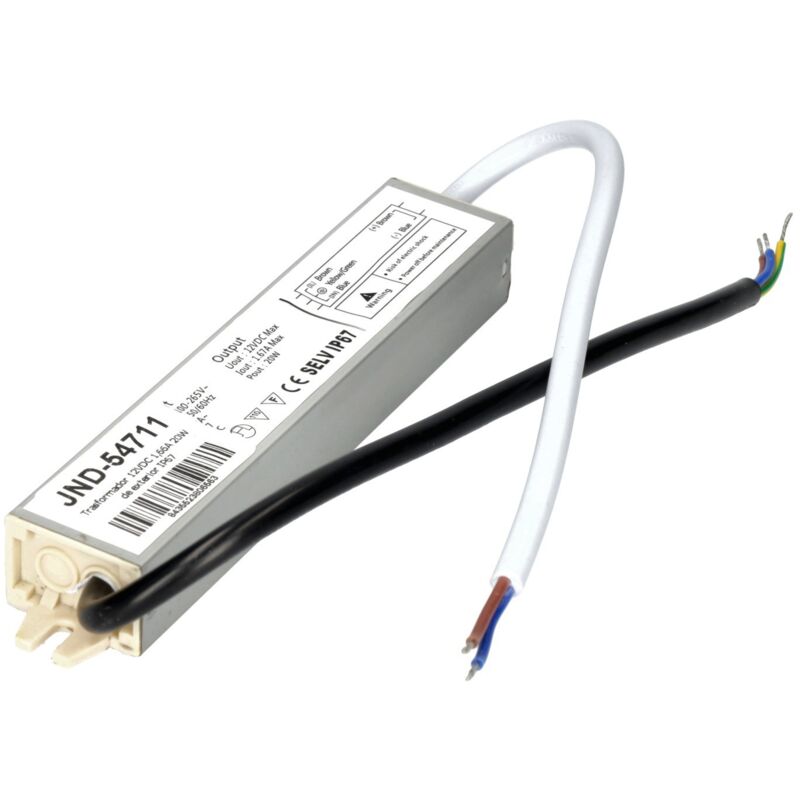 

Trasformador 12VDC 1,66A 20W de exterior IP67 para cámaras de vigilancia equipos GSM videograbadores tiras led - Jandei