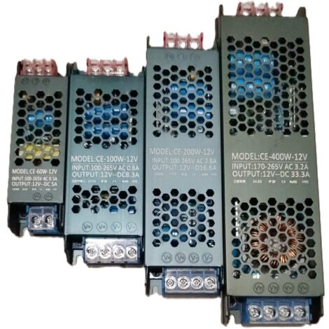 Trasformatore 220V AC/DC 12V 60W 100W 200W 400W ALIMENTATORE Switching Ultra SOTTILE  100