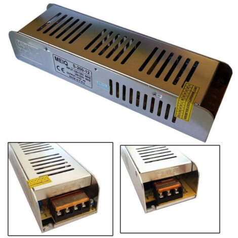 Trasformatore Alimentatore Stabilizzato Slim 220v-12v 16 A 200w Trimmer 16 A
