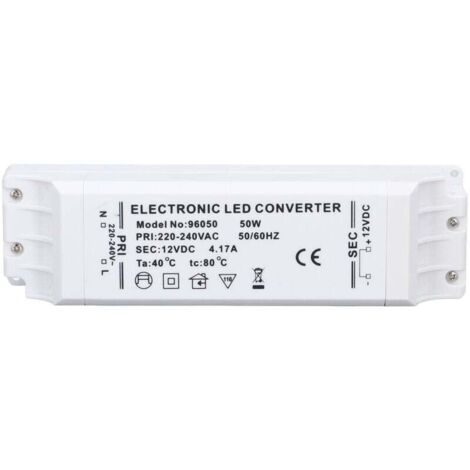 Trasformatore di potenza per driver LED da 50 W, 12 V, 4,17 A, alimentatore a corrente costante CA per uso domestico e commerciale