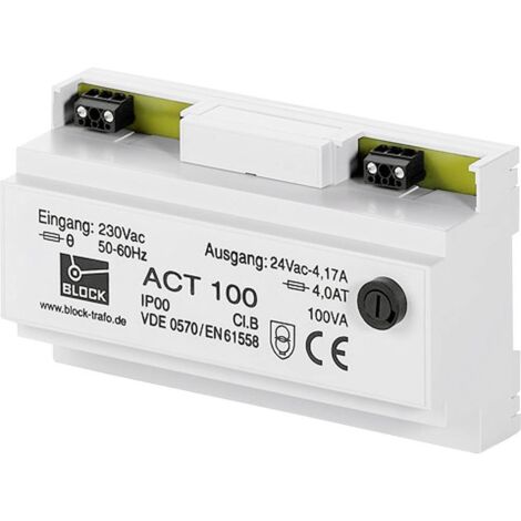 Trasformatore di sicurezza Block ACT 100 nero 100 VA 24 V