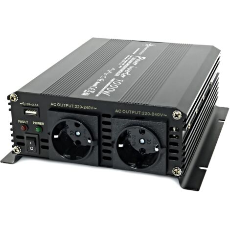Trasformatore di tensione 1000-2000 Watt, 12-230 V Nero