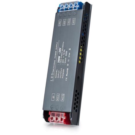 Trasformatore driver LED ultra sottile da 300 W, adattatore di alimentazione da 12,5 A, convertitore da 220 V CA a 24 V CC, trasformatore di alimentazione a bassa tensione per LED