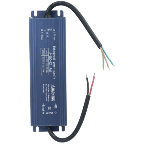 Trasformatore LED impermeabile IP67, 12 V CC 100 W a tensione costante, 110-220 V CA per strisce LED da esterno, insegne e pannelli luminosi.