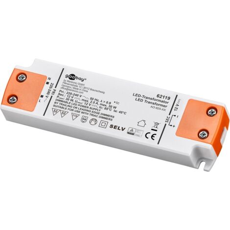 Trasformatore LED slim arancione e bianco 30 W 12 V Goobay