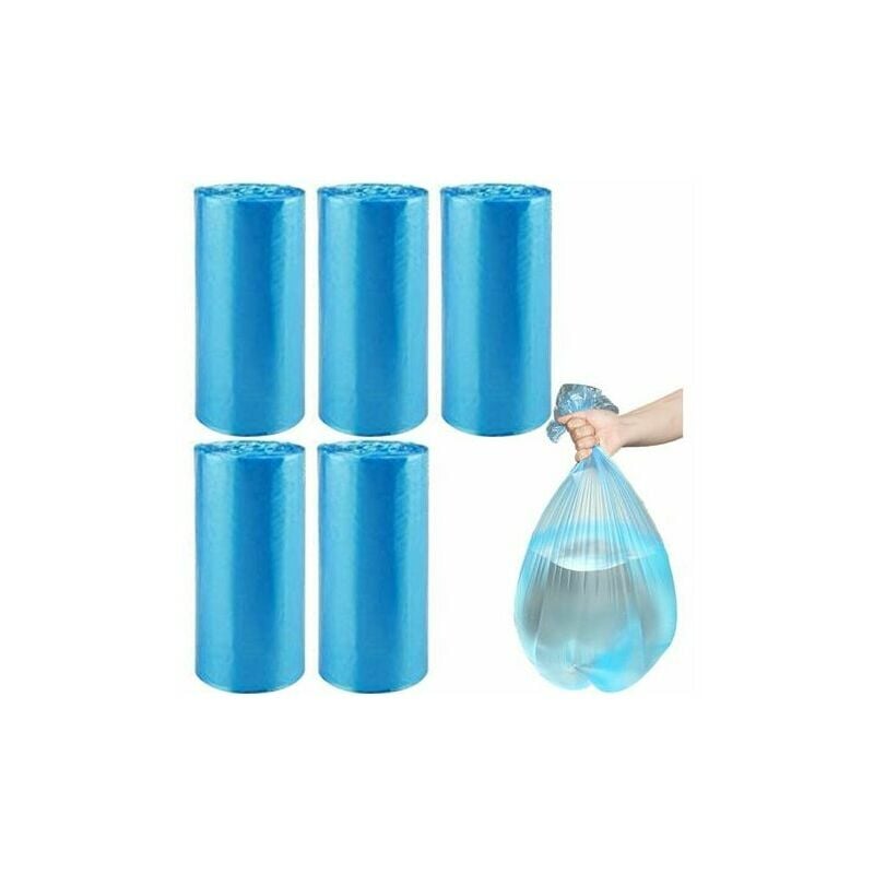 Trash Bags, Small Trash Bags With Handle For Office, Kitchen, Bedroom, Colorful Portable Trash Cans, Garbage Bags, 100 Units Blue