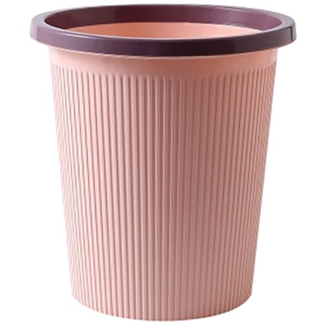 Trash Bin Plastic Exquisite Modern Garbage Container Can for Bathroom Kitchen Living Room Large Pink