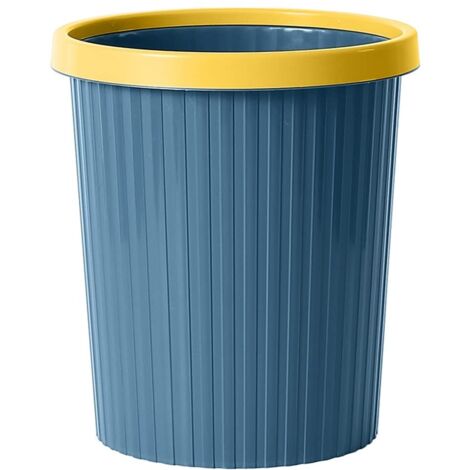 Trash can, improved (with trash bag holder) paper trash can for the home office hotels trash can living room, kitchen, bathroom Trash can Blue M