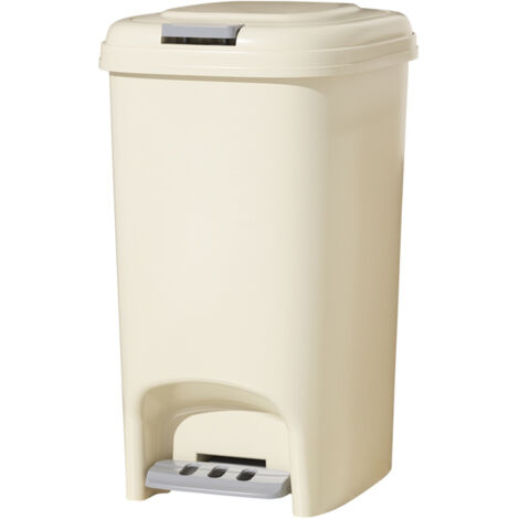 Trash Can with Lid Plastic Pedal Step Garbage Container Bin for Bathroom Office Bedroom Kitchen