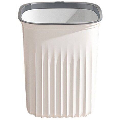 Trash Container Multifunctional Plastic Sqare Shape Garbage Can for Kitchen Toilet White Large Size