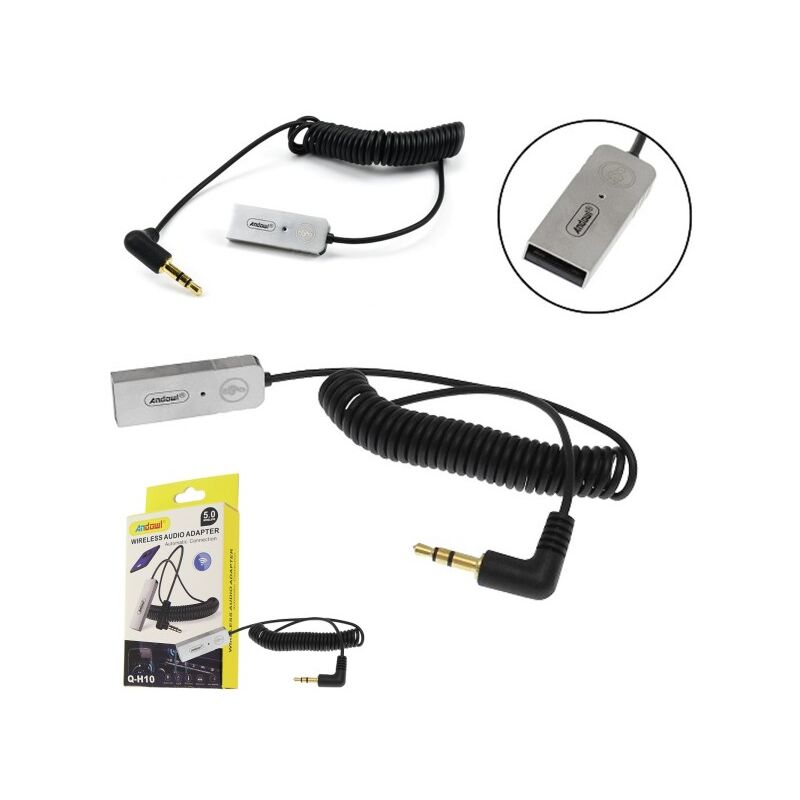 Image of Trade Shop - Trasmettitore Audio Wireless Bluetooth Plug & Play Con Usb Jack Da 3,5 Mm Q-h10