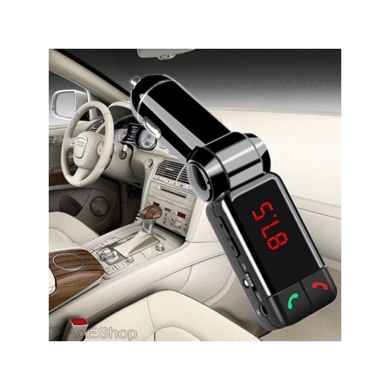 Image of Trade Shop - Trasmettitore Bluetooth Vivavoce Con Display Fm Lettore Mp3 Usb Modulatore Auto