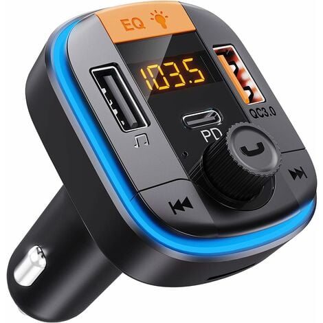 Unico Bluetooth Wireless 5.0 Trasmettitore FM Adattatore USB auto r