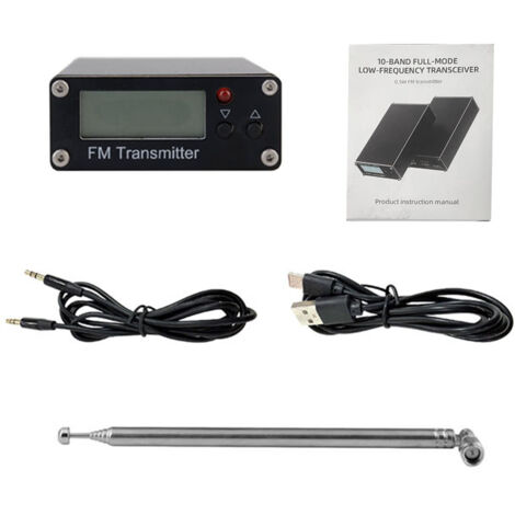 Trasmettitore FM da 0,5 W con display digitale, radio stereo 76-108 MHz, portata 2000 m - Per telefono, PC, lettore MP3, nero