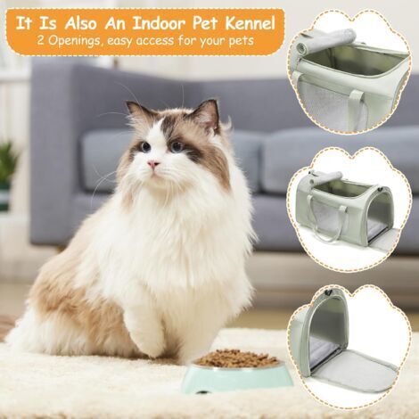 Trasportino grande per gatti e cuccioli fino a - Guscio pieghevole, per gatti e cuccioli fino a 9 kg, trasportino morbido per cani con guinzaglio interno (46×33×30 cm)