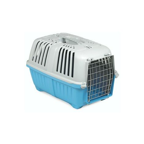 Trasportino in plastica con porta in ferro modello Pratiko per cani e gatti : Large