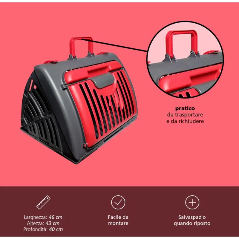 Trasportino Per Animali Domestici Cuccia Pieghevole Da Viaggio Per Cani e Gatti
