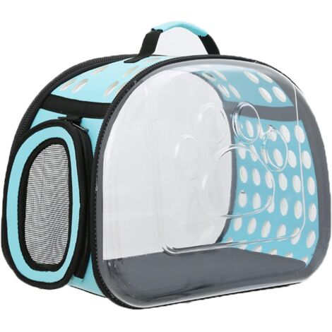 Trasportino per animali domestici, trasportino per gatti, traspirante, per cani, borsa portatile trasparente per gatti, cani e cuccioli, capsula spaziale pieghevole, progettata per viaggi, escursioni,