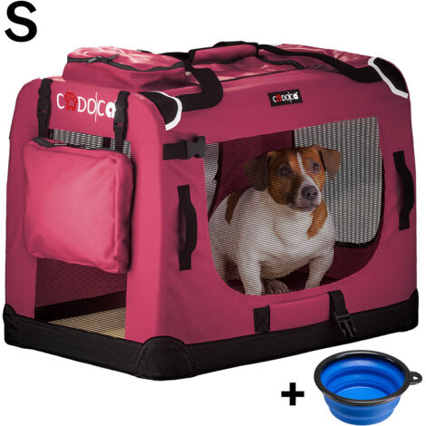 Trasportino per cani bordeaux S 50x34x36cm pieghevole
