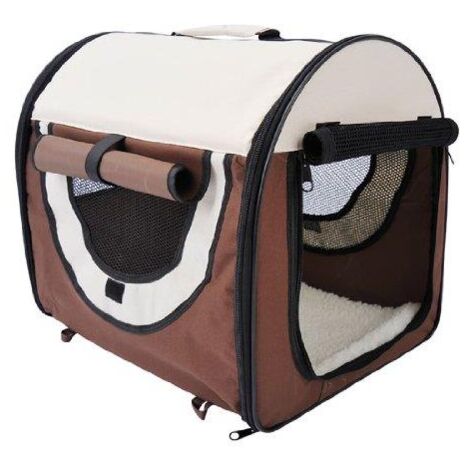 TRASPORTINO PER CANI E GATTI PIEGHEVOLE 61 X 46 X 51 CM COLORE CAFFÈ