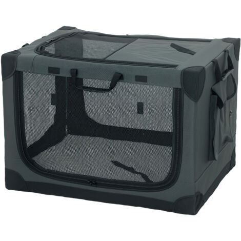 Trasportino Pieghevole Morbido per Cani e Gatti con Cuscino, Copertura Lavabile, Porte, Oxford Respirante 600D, 76x54x54 cm, Vert