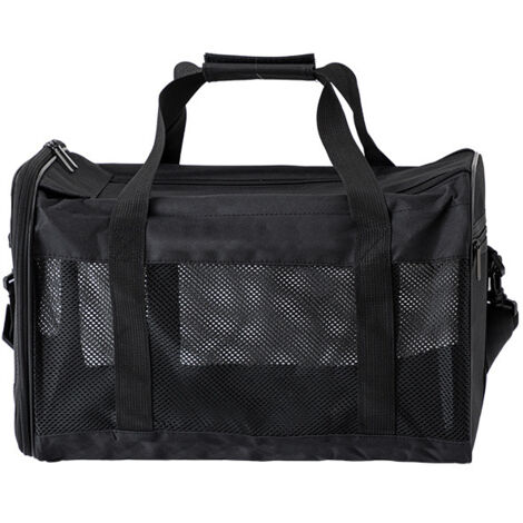 Trasportino pieghevole per cani e gatti: 42 x 27 x 28 cm, con ciotola, portatile (nero)