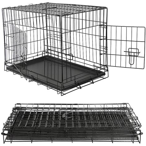 Kerbl Dritto Anteriore Cane Gabbia Pieghevole 2 Porte 76 x 54 x 64 cm Nero Kerbl Dritto Anteriore Cane Gabbia Pieghevole 2 Porte 76 x 54 x 64 cm Nero