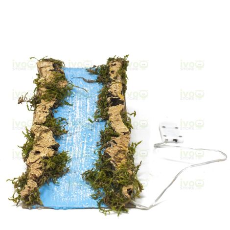 TRATTO FIUME DIRITTO CON LUCI 10X22CM ACCESSORI PER PRESEPE