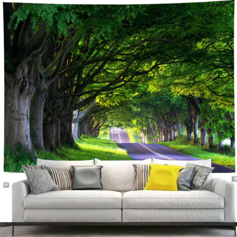 Traumhafte Landschaft am Straßenrand, frischer Wandbehang, märchenhafte Wand