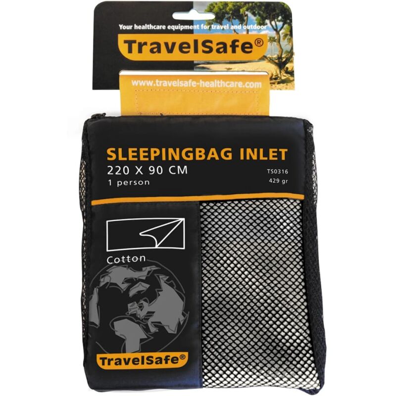 

Forro para Saco de Dormir Camping Rectangular de Algodón - Blanco - Travelsafe