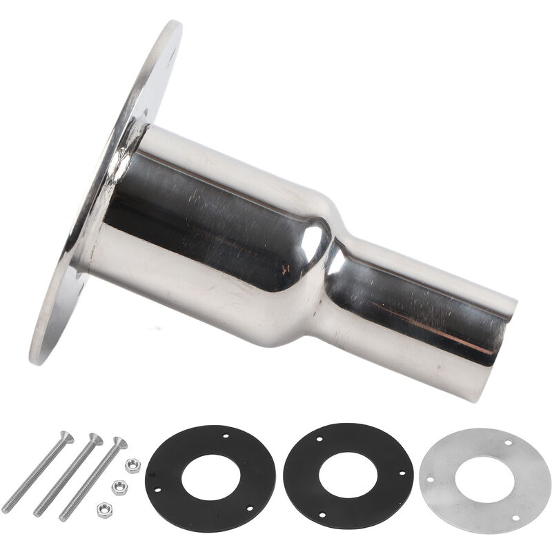 Jeffergarden - travers la coque d'échappement en acier inoxydable 316 poli miroir 24 mm od pour chauffage diesel camion marin droit