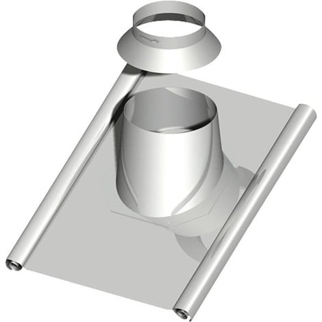 Traverse de toit 45-55°, DN 200, avec tablier protect. plomb env. 1000x900mm dérivation pluie incluse