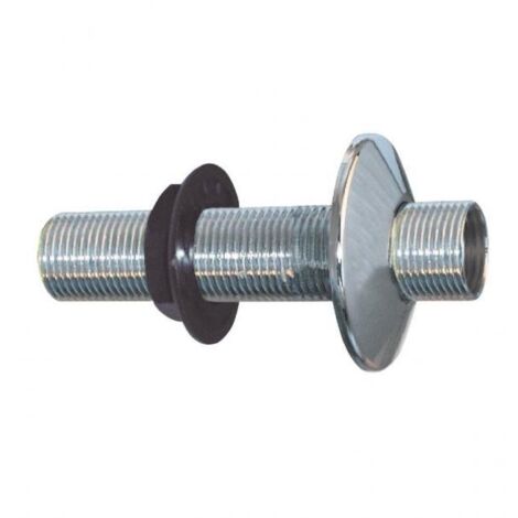 Traversée de cloison chromée 7cm mâle mâle en 15x21, la paire